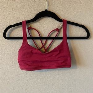 Red Lululemon sports bra